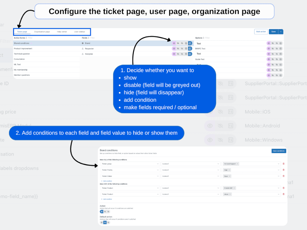 Conditional Fields by LEAFWORKS App Integration with Zendesk Support